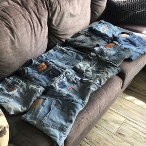 10 pairs multiple brands blue jeans